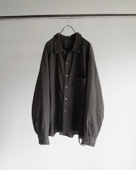 ANCELLM | アンセルム DOUBLEGAUZE CRASH LS SHIRT(BLACK ANCELLM | アンセルム DOUBLEGAUZE CRASH LS SHIRT(BLACK