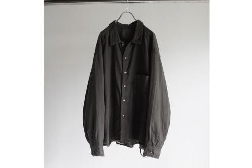 <img class='new_mark_img1' src='https://img.shop-pro.jp/img/new/icons2.gif' style='border:none;display:inline;margin:0px;padding:0px;width:auto;' />ANCELLM / DOUBLEGAUZE CRASH LS SHIRT(BLACK)