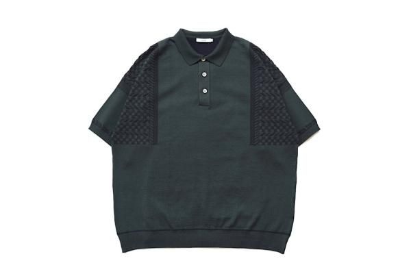 YASHIKI / Hazakura Knit Polo(GREEN) | ハザクラニットポロ YASHIKI / Hazakura Knit Polo(GREEN) | ハザクラニットポロ