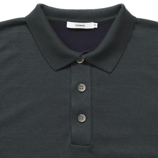 YASHIKI / Hazakura Knit Polo(GREEN) | ハザクラニットポロ YASHIKI / Hazakura Knit Polo(GREEN) | ハザクラニットポロ