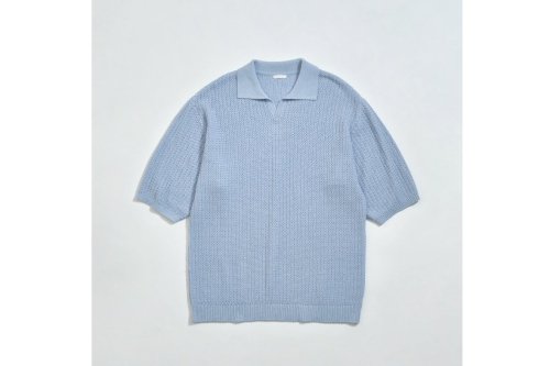 <img class='new_mark_img1' src='https://img.shop-pro.jp/img/new/icons47.gif' style='border:none;display:inline;margin:0px;padding:0px;width:auto;' />Blanc YM / Skipper knit Shirt(SAX BLUE)