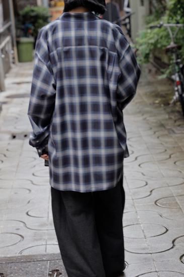 ssstein | シュタイン OVERSIZED DOWN PAT SHIRT(NAVY OMBRE ssstein | シュタイン OVERSIZED DOWN PAT SHIRT(NAVY OMBRE