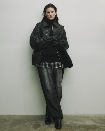 ssstein | シュタイン OVERSIZED DOWN PAT SHIRT(NAVY OMBRE