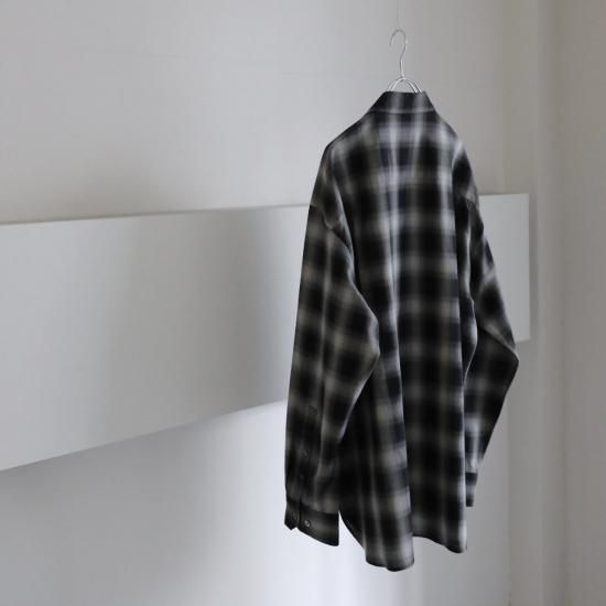 ssstein | シュタイン OVERSIZED DOWN PAT SHIRT(BLACK OMBRE