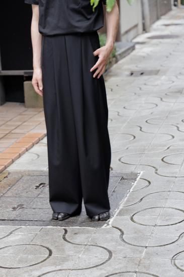 ssstein | シュタイン OVERTUCKED EXTRA WIDE TROUSERS(BLACK ssstein | シュタイン OVERTUCKED EXTRA WIDE TROUSERS(BLACK