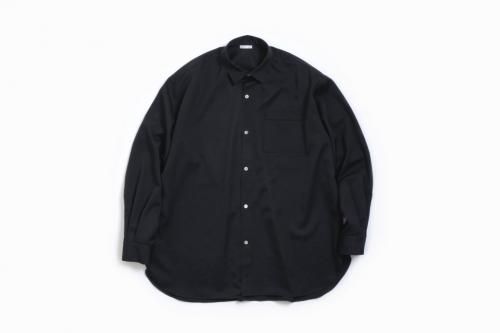 <img class='new_mark_img1' src='https://img.shop-pro.jp/img/new/icons2.gif' style='border:none;display:inline;margin:0px;padding:0px;width:auto;' />Blanc YM / Wool Gabardine Wide Shirt(BLACK)