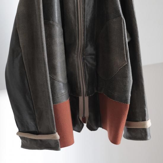 ANTHEM A BROKEN CRACK PRINT ZIP SWEAT BROWN - Mens | rroomm
