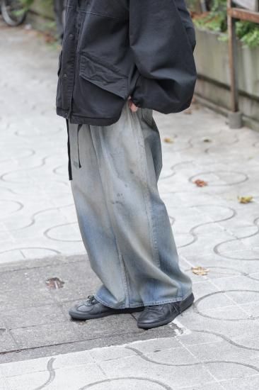 ANCELLM | アンセルム AGING WIDE DENIM 5P PANTS(INDIGO ANCELLM | アンセルム AGING WIDE DENIM 5P PANTS(INDIGO