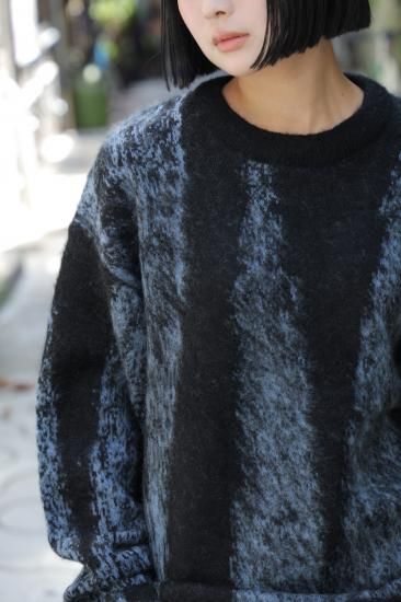YOKE | JACQUARD MOHAIR SWEATER(BLUE) | ジャガードモヘア YOKE | JACQUARD MOHAIR SWEATER(BLUE) | ジャガードモヘア