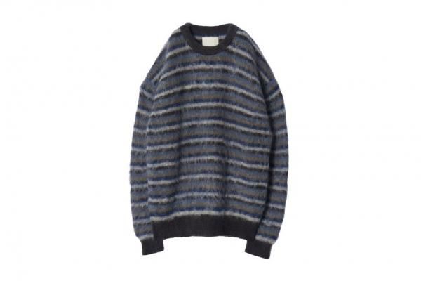 YOKE | MOHAIR BORDER SWEATER(BLUE×CHARCOAL) | モヘアボーダー YOKE | MOHAIR BORDER SWEATER(BLUE×CHARCOAL) | モヘアボーダー