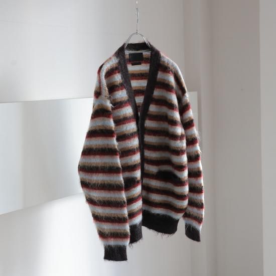YOKE | MOHAIR BORDER CARDIGAN(BROWN×RED) | モヘアボーダー YOKE | MOHAIR BORDER CARDIGAN(BROWN×RED) | モヘアボーダー
