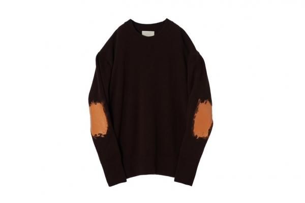 YOKE | PAINTED ELBOW PATCH SWEATER(BROWN) | ペイントエルボー YOKE | PAINTED ELBOW PATCH SWEATER(BROWN) | ペイントエルボー