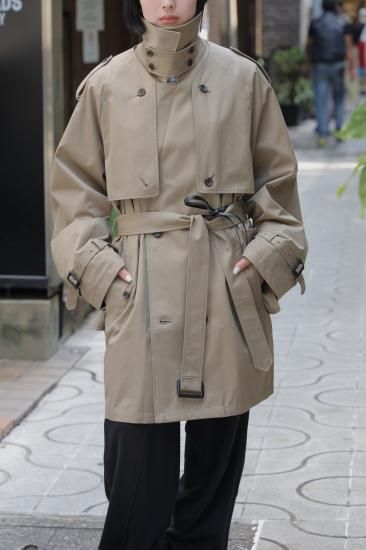 ssstein | シュタイン LAYERED SHORT TRENCH COAT(BEIGE ssstein | シュタイン LAYERED SHORT TRENCH COAT(BEIGE