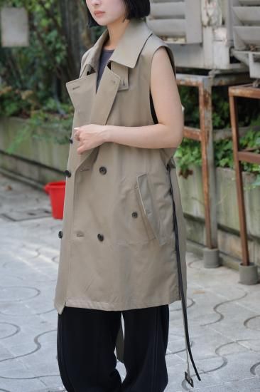 ssstein | シュタイン LAYERED SHORT TRENCH COAT(BEIGE ssstein | シュタイン LAYERED SHORT TRENCH COAT(BEIGE