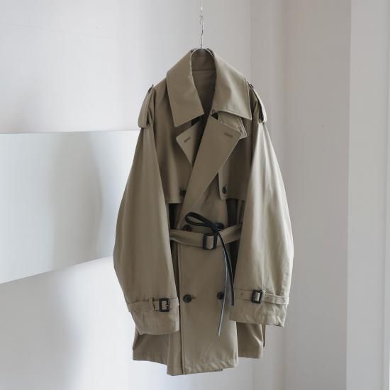 ssstein | シュタイン LAYERED SHORT TRENCH COAT(BEIGE ssstein | シュタイン LAYERED SHORT TRENCH COAT(BEIGE