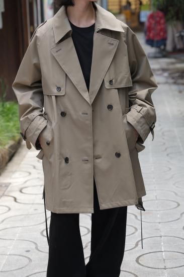 ssstein | シュタイン LAYERED SHORT TRENCH COAT(BEIGE ssstein | シュタイン LAYERED SHORT TRENCH COAT(BEIGE