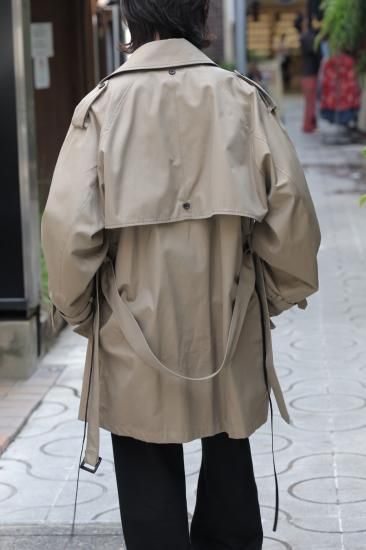 ssstein | シュタイン LAYERED SHORT TRENCH COAT(BEIGE