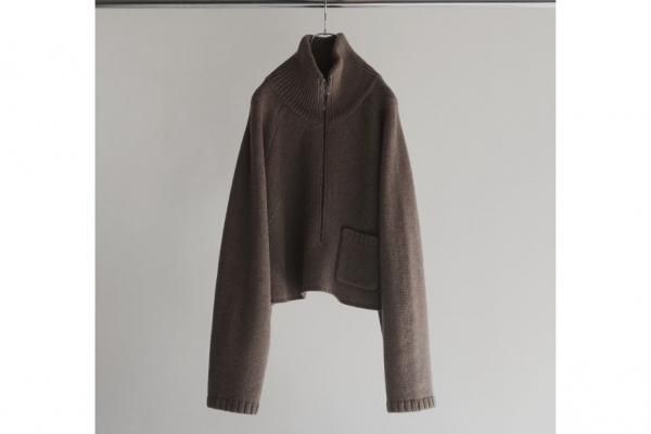 ANCELLM | アンセルム SHORT LENGTH HALFZIP KNIT(BROWN ANCELLM | アンセルム SHORT LENGTH HALFZIP KNIT(BROWN