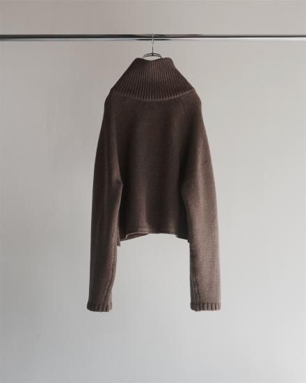 ANCELLM | アンセルム SHORT LENGTH HALFZIP KNIT(BROWN ANCELLM | アンセルム SHORT LENGTH HALFZIP KNIT(BROWN