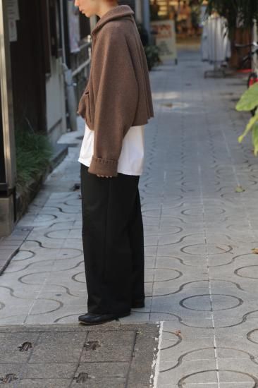 ANCELLM | アンセルム SHORT LENGTH HALFZIP KNIT(BROWN ANCELLM | アンセルム SHORT LENGTH HALFZIP KNIT(BROWN