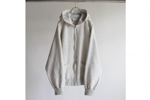 ANCELLM | アンセルム CRASH ZIP HOODIE(HEATHER WHITE ANCELLM | アンセルム CRASH ZIP HOODIE(HEATHER WHITE