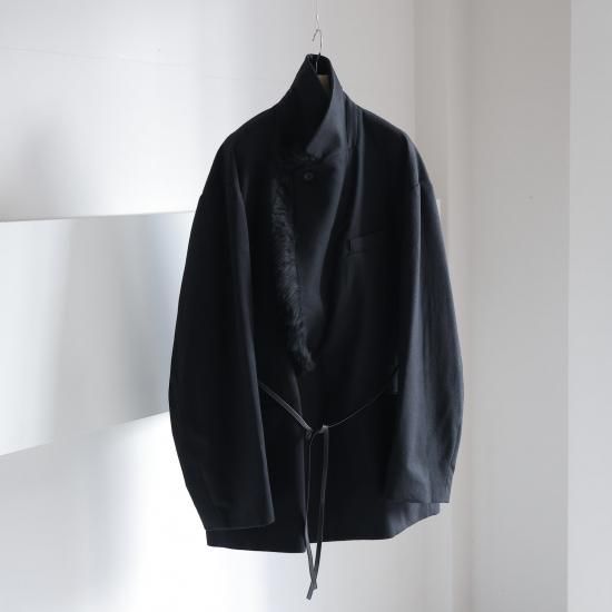 ssstein | シュタイン OVERSIZED FUR LAPELED JACKET(BLACK