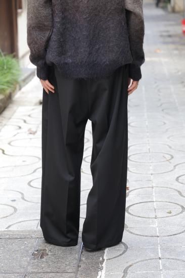 ANCELLM | アンセルム WOOL DAMAGE WIDE SLACKS(BLACK) / ウール ANCELLM | アンセルム WOOL DAMAGE WIDE SLACKS(BLACK) / ウール
