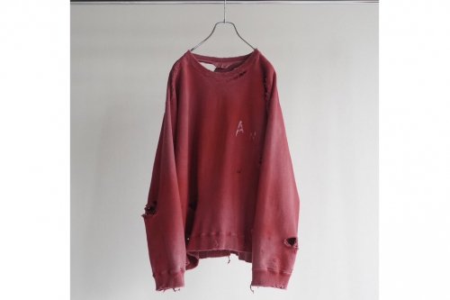 <img class='new_mark_img1' src='https://img.shop-pro.jp/img/new/icons2.gif' style='border:none;display:inline;margin:0px;padding:0px;width:auto;' />ANCELLM / CRASH UNEVEN OVER SWEAT SHIRT(RED)