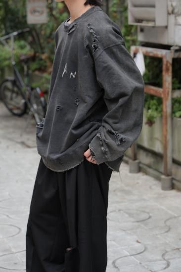 ANCELLM | アンセルム CRASH UNEVEN OVER SWEAT SHIRT(BLACK ANCELLM | アンセルム CRASH UNEVEN OVER SWEAT SHIRT(BLACK