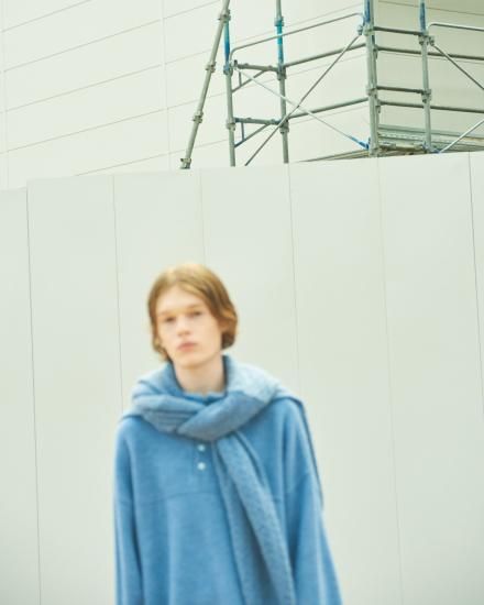 Blanc YM / Wool Fleece Snap Pullover(Sax Blue)通販サイト - 京都