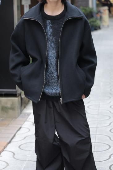 YOKE | MELTON STAND COLLAR ZIP BLOUSON(BLACK) | メルトン YOKE | MELTON STAND COLLAR ZIP BLOUSON(BLACK) | メルトン
