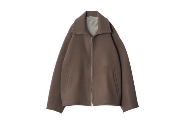 YOKE | MELTON STAND COLLAR ZIP BLOUSON(GREIGE) | メルトン YOKE | MELTON STAND COLLAR ZIP BLOUSON(GREIGE) | メルトン
