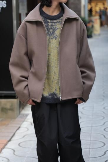 YOKE | MELTON STAND COLLAR ZIP BLOUSON(GREIGE) | メルトン YOKE | MELTON STAND COLLAR ZIP BLOUSON(GREIGE) | メルトン