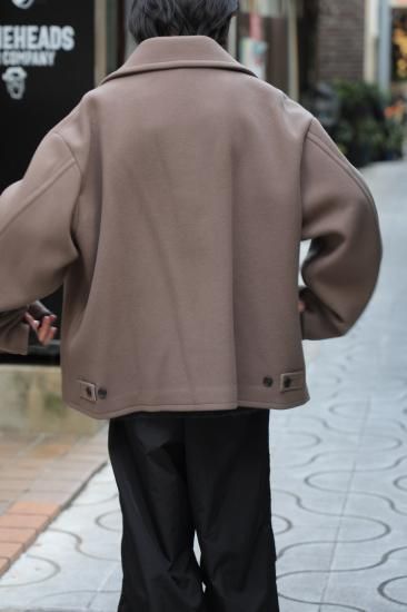 YOKE | MELTON STAND COLLAR ZIP BLOUSON(GREIGE) | メルトン YOKE | MELTON STAND COLLAR ZIP BLOUSON(GREIGE) | メルトン
