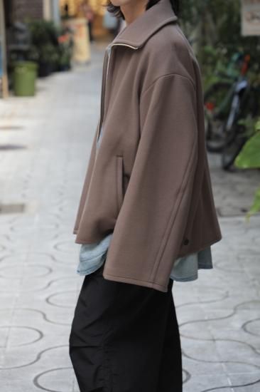 YOKE | MELTON STAND COLLAR ZIP BLOUSON(GREIGE) | メルトン YOKE | MELTON STAND COLLAR ZIP BLOUSON(GREIGE) | メルトン