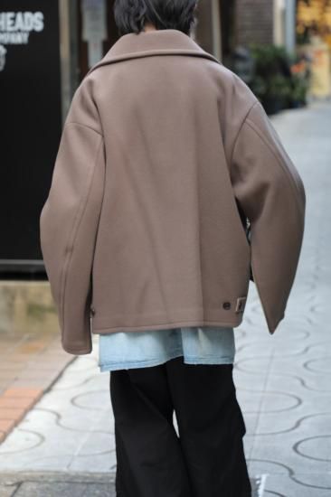 YOKE | MELTON STAND COLLAR ZIP BLOUSON(GREIGE) | メルトン YOKE | MELTON STAND COLLAR ZIP BLOUSON(GREIGE) | メルトン