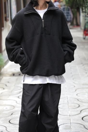 YOKE | WOOL FREECE HALF ZIP PULLOVER(BLACK) | ウールフリース YOKE | WOOL FREECE HALF ZIP PULLOVER(BLACK) | ウールフリース