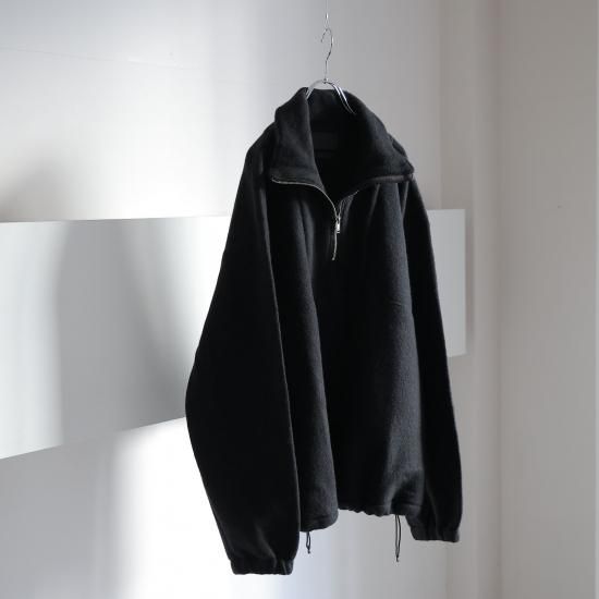 YOKE | WOOL FREECE HALF ZIP PULLOVER(BLACK) | ウールフリース
