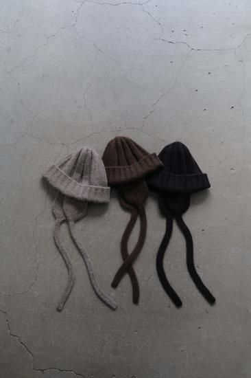 Nomat | Knit Hat With Earpieces (GREY) | 耳付きニット