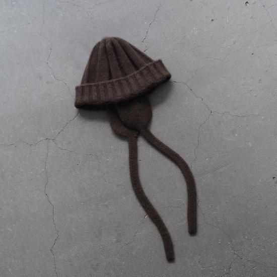 Nomat | Knit Hat With Earpieces (DARK BROWN) | 耳付きニット Nomat | Knit Hat With Earpieces (DARK BROWN) | 耳付きニット
