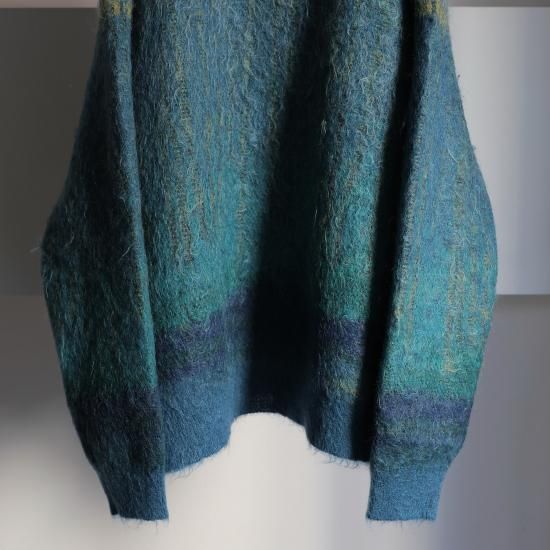 トップス YOKE TREE JAQUARD MOHAIR SWEATER YOKE/ヨーク/KID MOHAIR WOOL BRUSHED TREE JAQUARD SWEATER