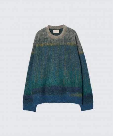 YOKE | TREE JAQUARD MOHAIR SWEATER(GREEN) | ツリージャガード