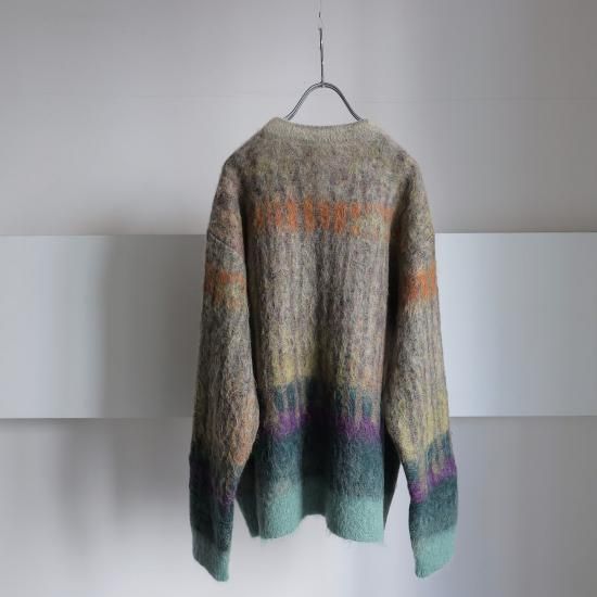 YOKE | TREE JAQUARD MOHAIR SWEATER(ORANGE) | ツリー