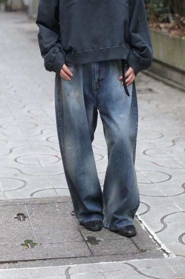 ANCELLM | アンセルム AGING WIDE 5P DENIM PANTS(INDIGO ANCELLM | アンセルム AGING WIDE 5P DENIM PANTS(INDIGO