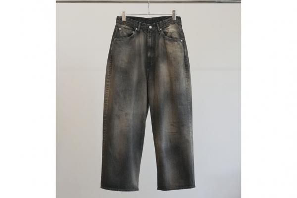 ANCELLM | アンセルム AGING WIDE 5P DENIM PANTS(BLACK ANCELLM | アンセルム AGING WIDE 5P DENIM PANTS(BLACK