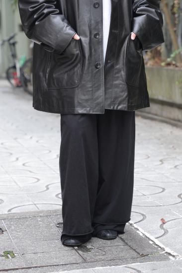 ANCELLM | アンセルム DRAPE WIDE EASY CUT SLACKS(BLACK ANCELLM | アンセルム DRAPE WIDE EASY CUT SLACKS(BLACK