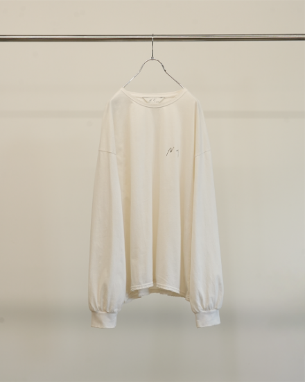 ANCELLM | アンセルム EMBROIDERY DYED LS T-SHIRT(WHITE