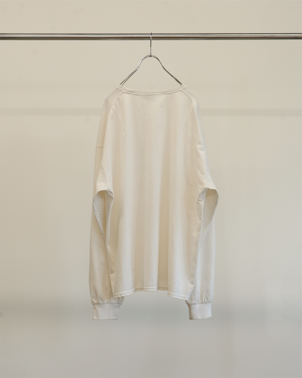 ANCELLM　EMBROIDERY DYED LS T-SHIRT　ロンT　白 ANCELLM EMBROIDERY DYED LS T-SHIRT [WHITE] - Fresh Service