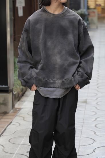 ANCELLM | アンセルム UNEVENNESS SWEAT SHIRT(BLACK) / アン ANCELLM | アンセルム UNEVENNESS SWEAT SHIRT(BLACK) / アン