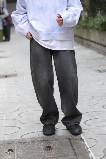 【s】ANCELLM TAPERED 5P DENIM PANTS 黒 ANCELLM - AGING TAPERED 5P DENIM PANTS | BLACK | デニム | NapsNote